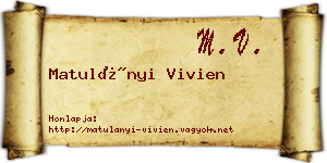 Matulányi Vivien névjegykártya